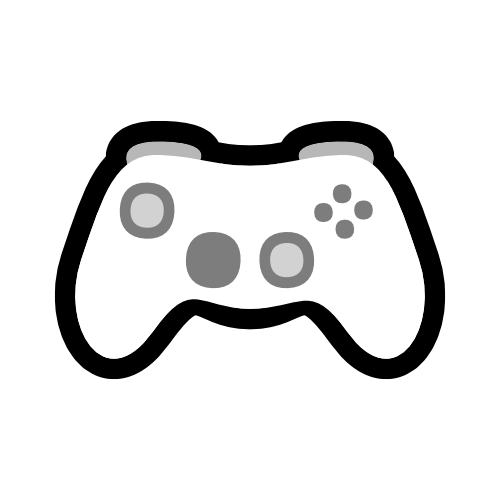 white video game controller, drawn in simplistic style with thick black outlines
